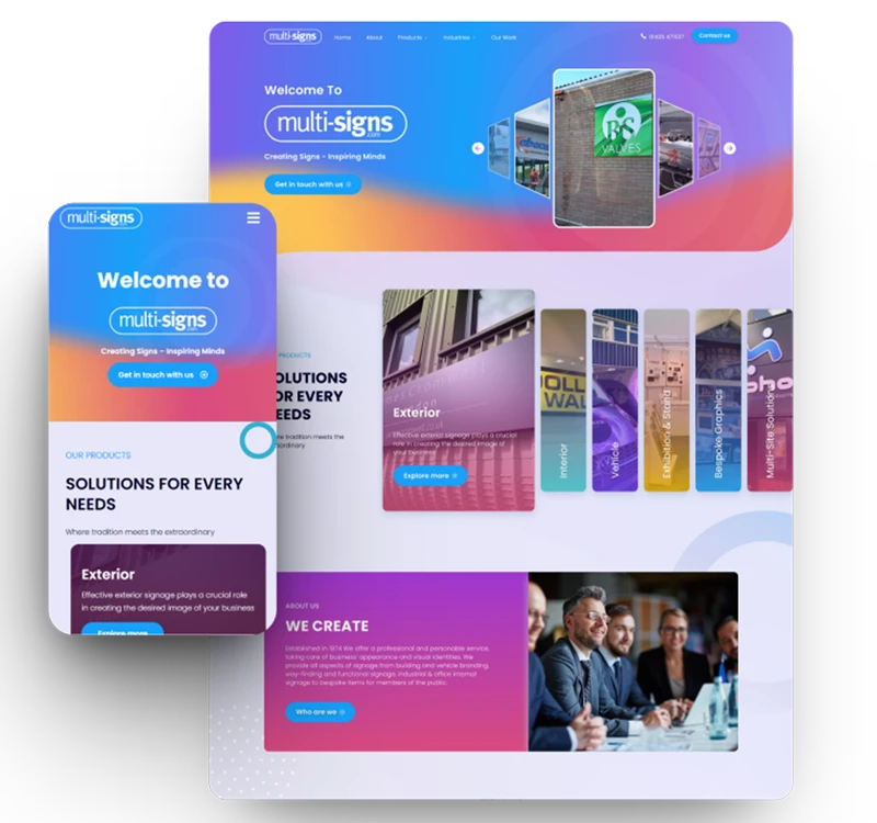 Multisigns Web Design from Transpiron Agency UK
